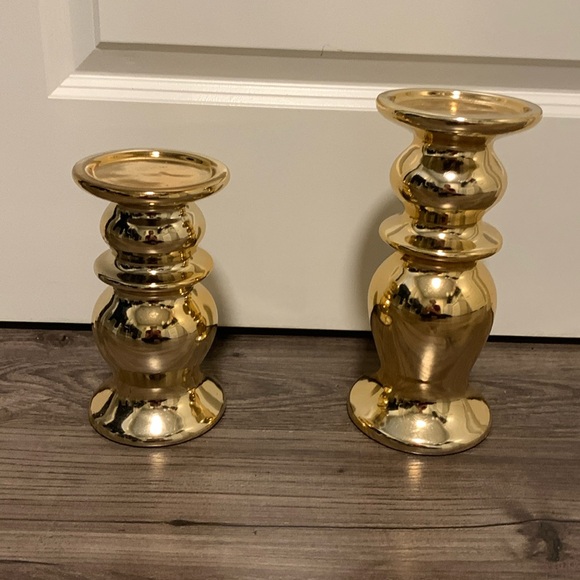 Gold Urban Barn Candle Holders - Picture 1 of 4